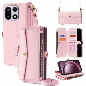 Lederhüllen Für Oneplus 15 Geldbörse Mit Schulterriemen Und Trageband