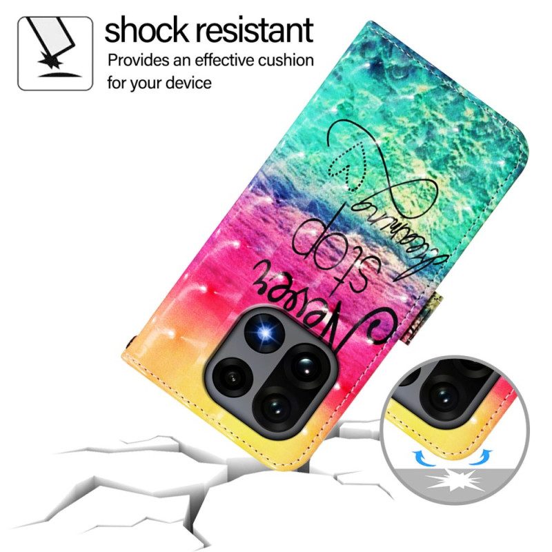 Lederhüllen Für Oneplus 15 Hör Niemals Auf Zu Träumen