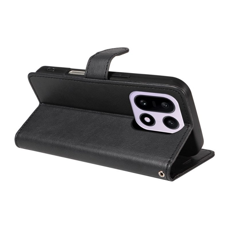 Lederhüllen Für Oneplus 15 Schlichtes Kunstleder