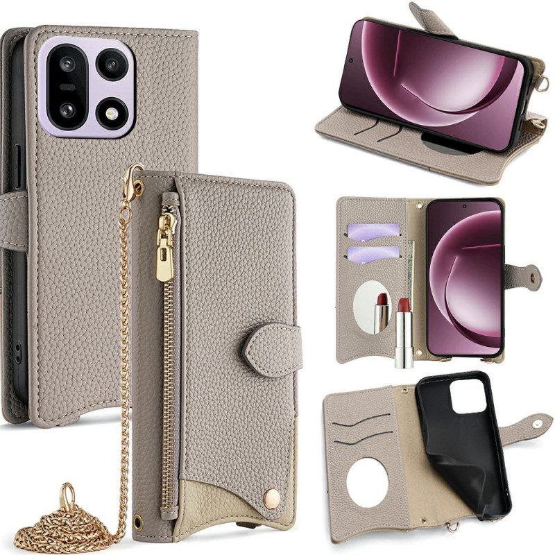 Lederhüllen Oneplus 15 Geldbörse Mit Ketten-schulterriemen