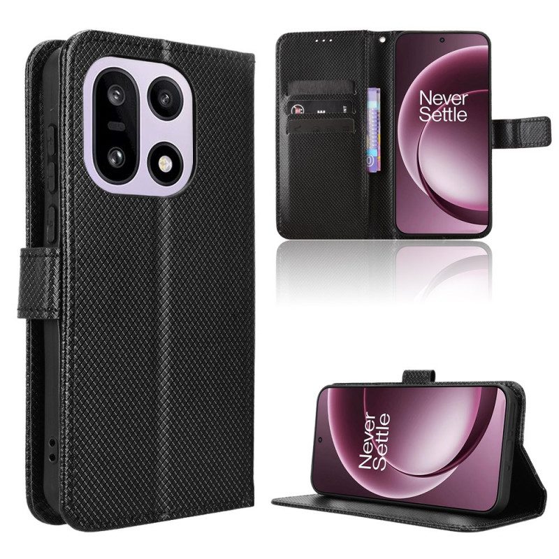 Lederhüllen Oneplus 15 Handyhülle Diamantstruktur