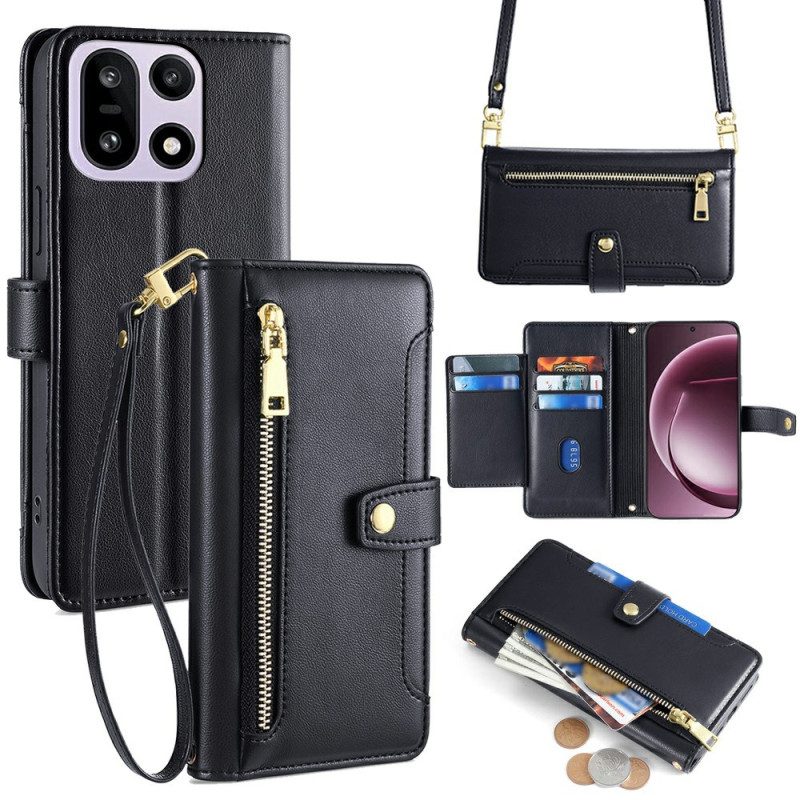 Lederhüllen Oneplus 15 Handyhülle Geldbörse Mit Riemen