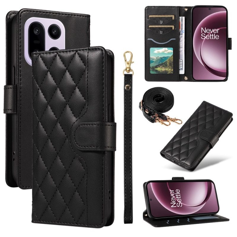Lederhüllen Oneplus 15 Handyhülle Gesteppt Mit Schulterriemen Und Riemen