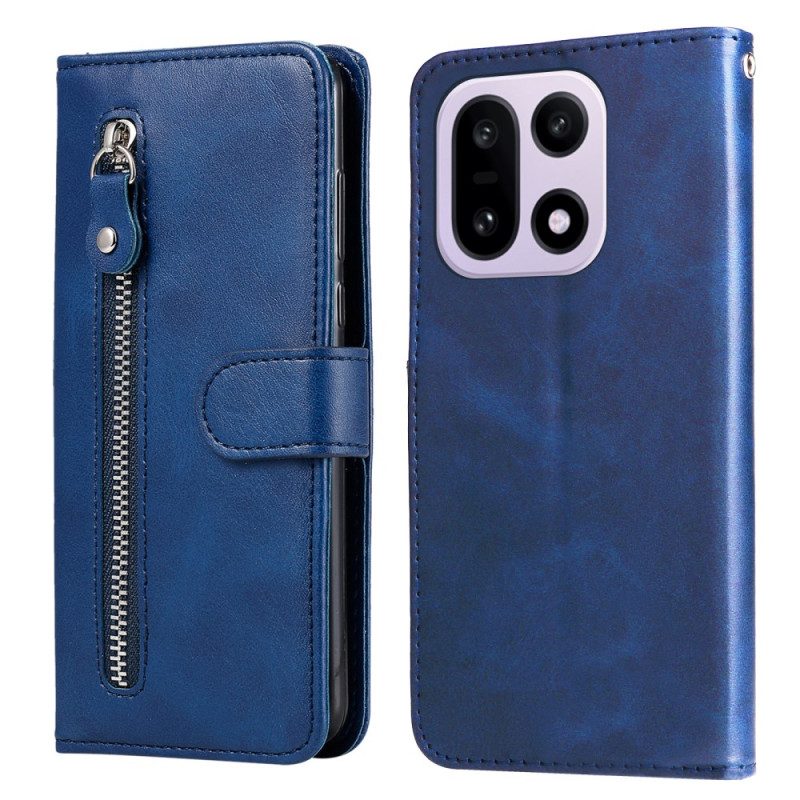 Lederhüllen Oneplus 15 Handyhülle Reißverschlusstasche