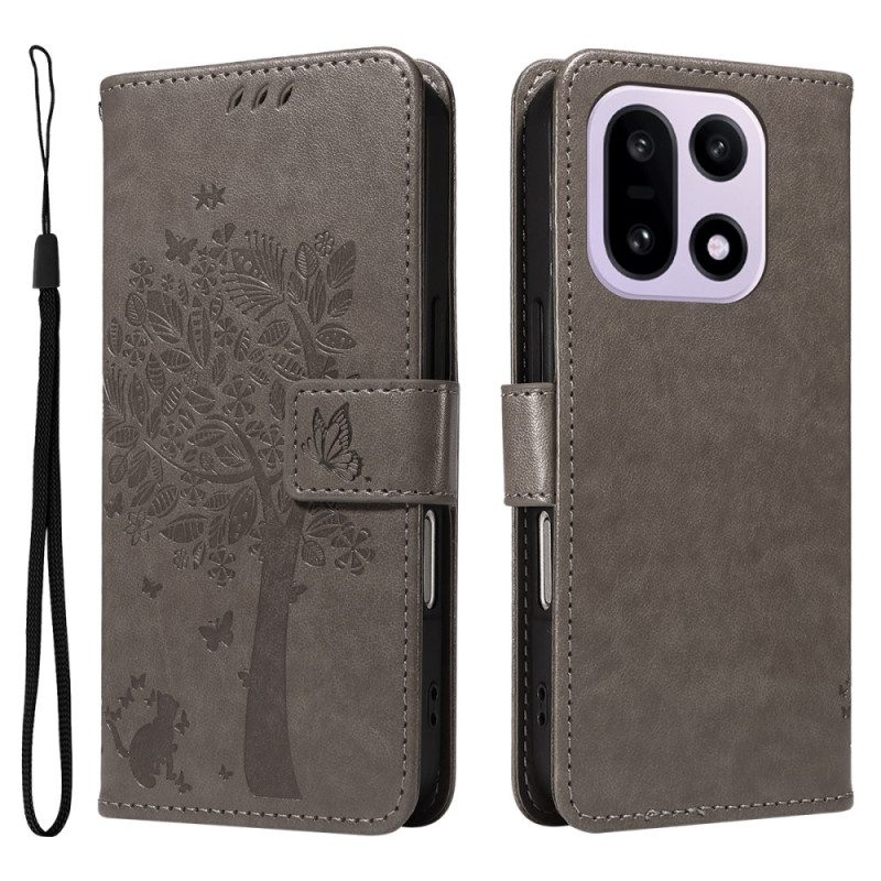 Lederhüllen Oneplus 15 Katze Und Baum