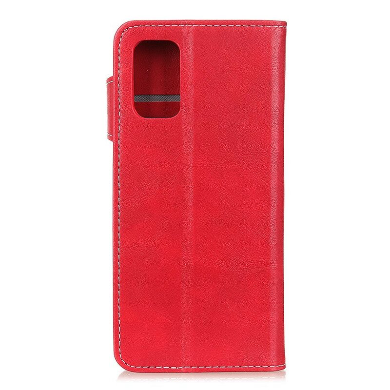 Lederhüllen Für Samsung Galaxy A02s Künstlerische Knöpfe Und Nähte