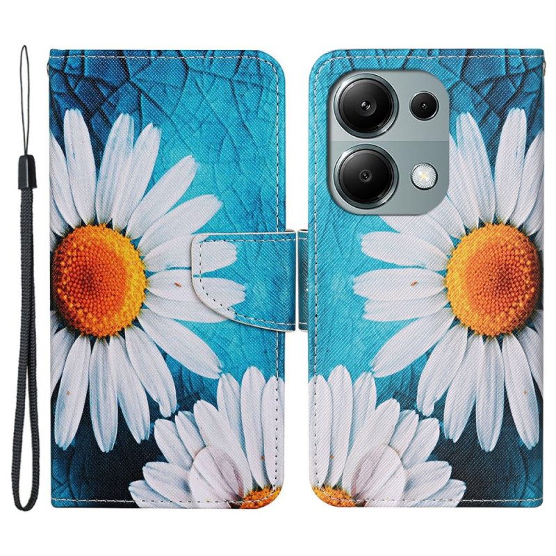 Lederhüllen Für Xiaomi Redmi Note 13 Pro 4g Große Riemenchrysanthemen