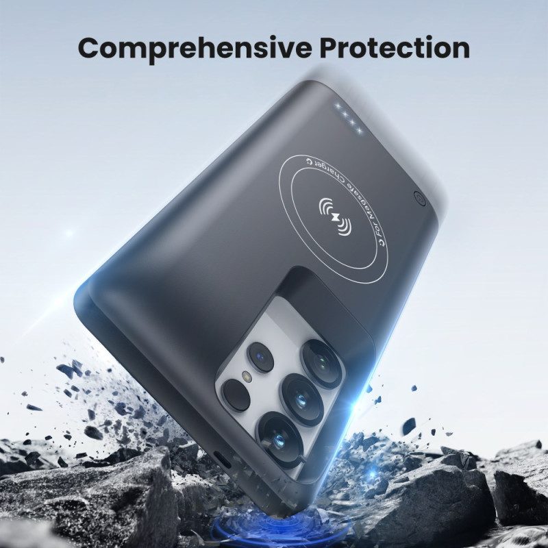 Externes Akkucase (10000 Mah) Für Samsung Galaxy S25 Ultra Mit Magnetischer Befestigung