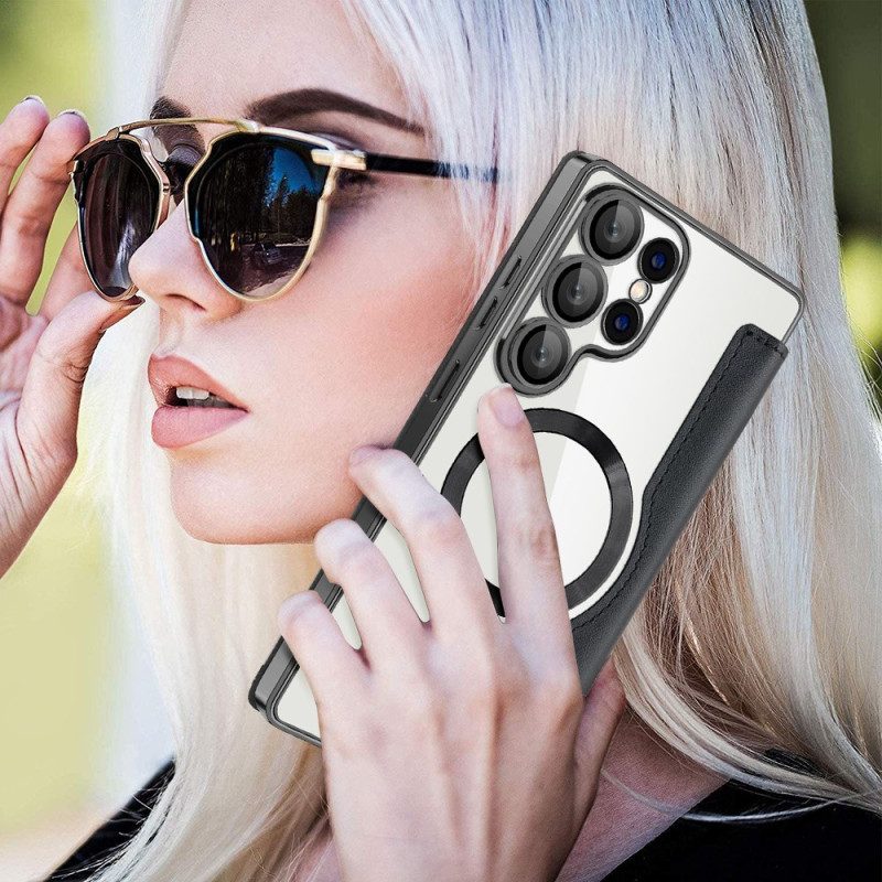 Flip Case Für Samsung Galaxy S25 Ultra 5g Magsafe-kompatibel Mit Rfid-blockierung In Lederoptik