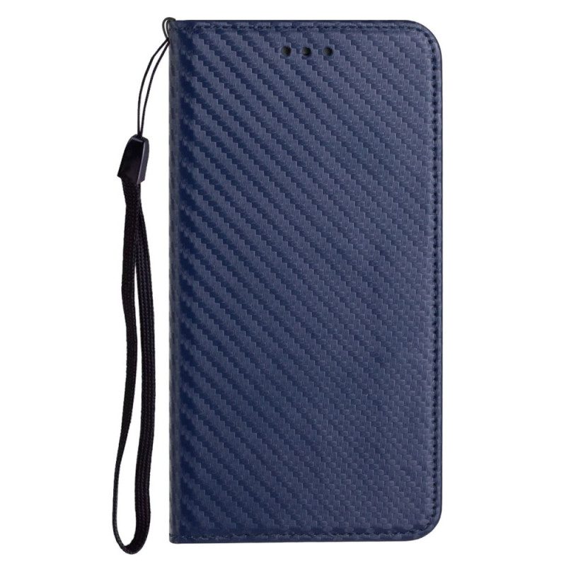 Flip Case Samsung Galaxy S25 Ultra 5g Handyhülle Carbonfaser Mit Riemen