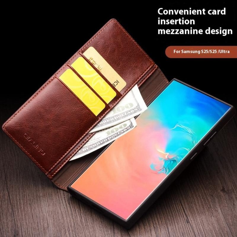 Flip Case Samsung Galaxy S25 Ultra 5g Qialino-leder