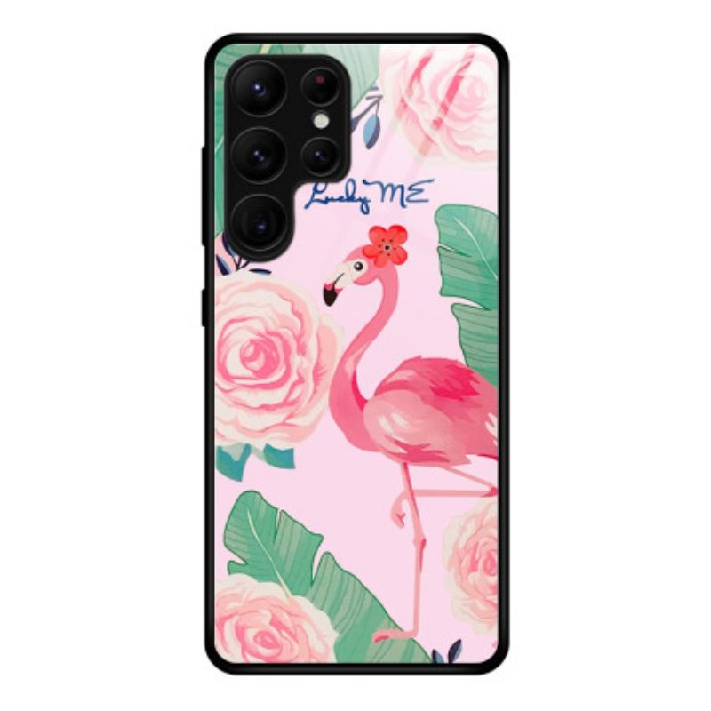 Hülle Für Samsung Galaxy S25 Ultra 5g Flamingo Aus Gehärtetem Glas