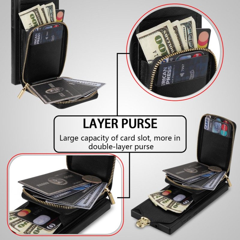 Hülle Für Samsung Galaxy S25 Ultra 5g Geldbörse Mit Reißverschluss Und Schulterriemen