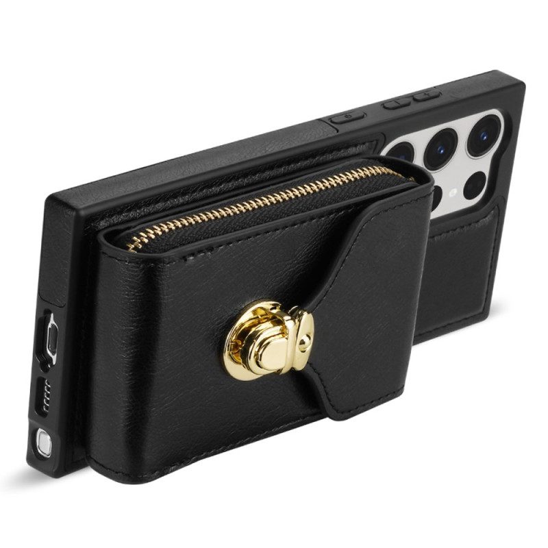 Hülle Für Samsung Galaxy S25 Ultra 5g Geldbörse Mit Reißverschluss Und Schulterriemen