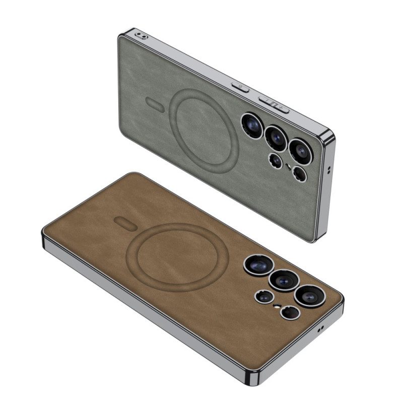 Hülle Für Samsung Galaxy S25 Ultra 5g Mattes Kunstleder Kompatibel Mit Magsafe