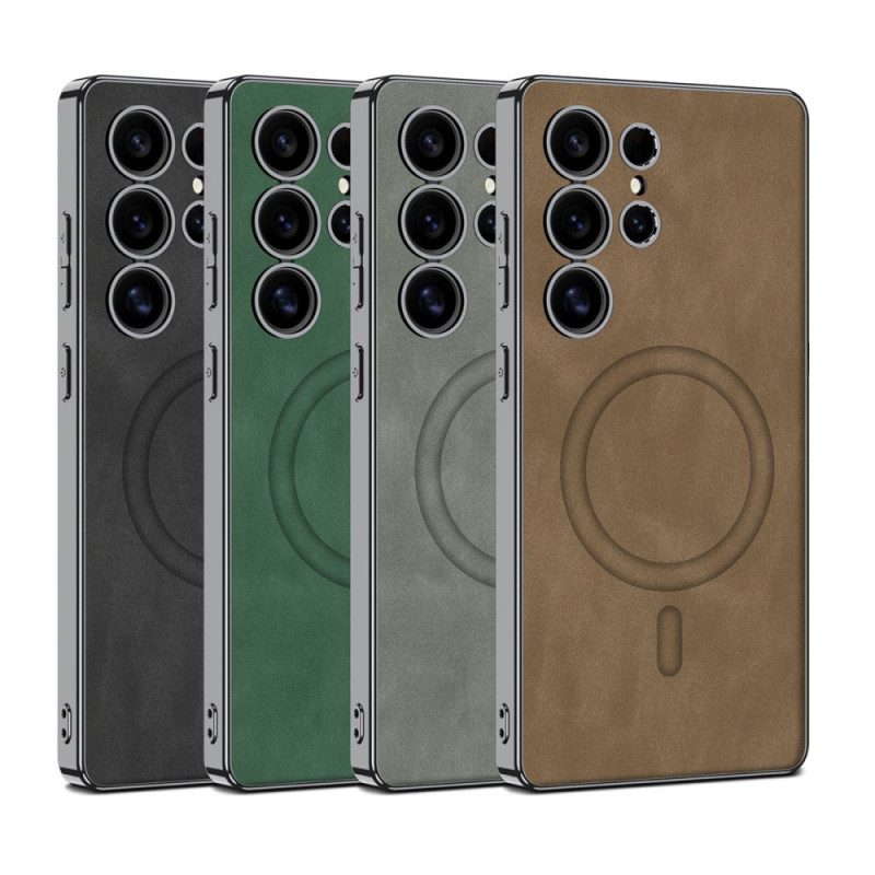 Hülle Für Samsung Galaxy S25 Ultra 5g Mattes Kunstleder Kompatibel Mit Magsafe