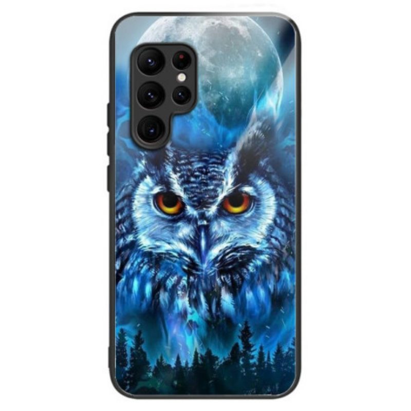 Hülle Samsung Galaxy S25 Ultra 5g Handyhülle Gehärtetes Glas Mit Eule Und Mond