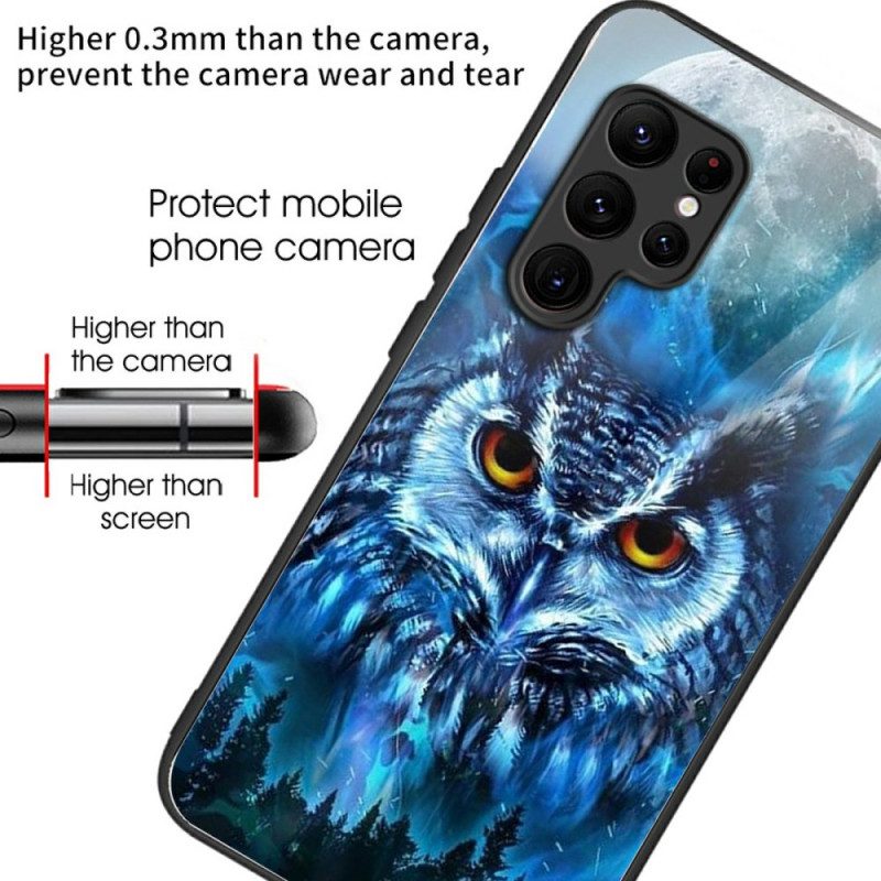 Hülle Samsung Galaxy S25 Ultra 5g Handyhülle Gehärtetes Glas Mit Eule Und Mond