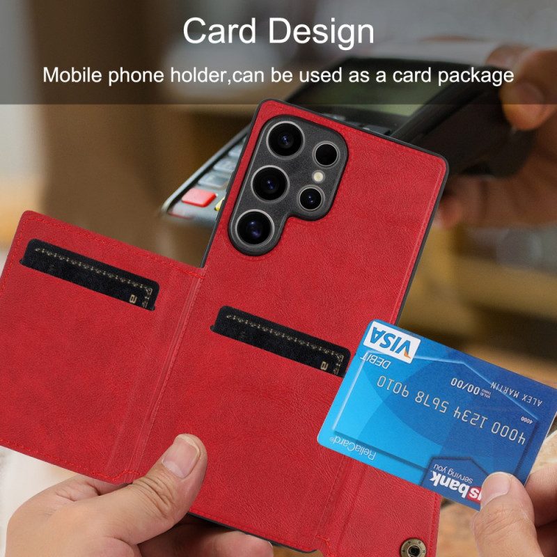 Hülle Samsung Galaxy S25 Ultra 5g Handyhülle Kartenhalter Im Retro-stil