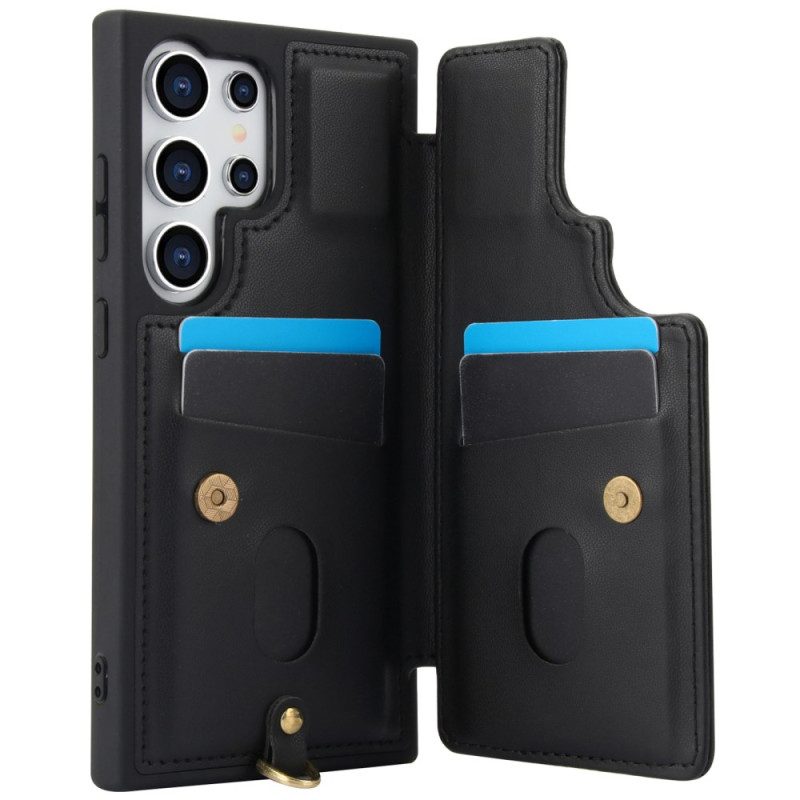 Hülle Samsung Galaxy S25 Ultra 5g Handyhülle Kartenhalter Mit Lanyard Und Schultergurt