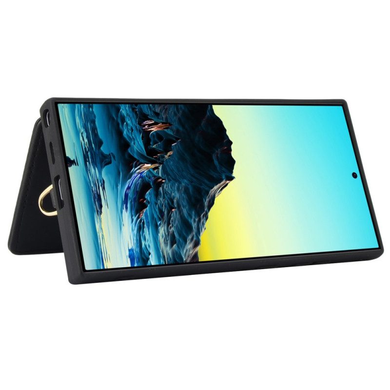 Hülle Samsung Galaxy S25 Ultra 5g Handyhülle Kartenhalter Mit Lanyard Und Schultergurt