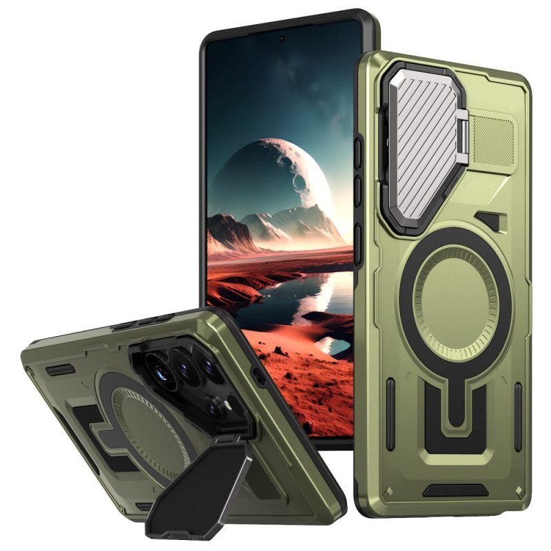 Hülle Samsung Galaxy S25 Ultra 5g Metalleffekt Mit Linsenabdeckung Und Ständer