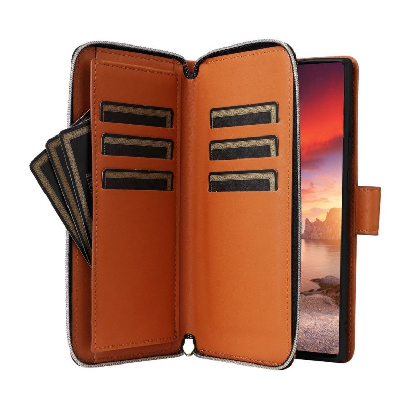Lederhüllen Für Samsung Galaxy S25 Ultra 5g Geldbörse Mit 9 Kartenfächern Und Riemen