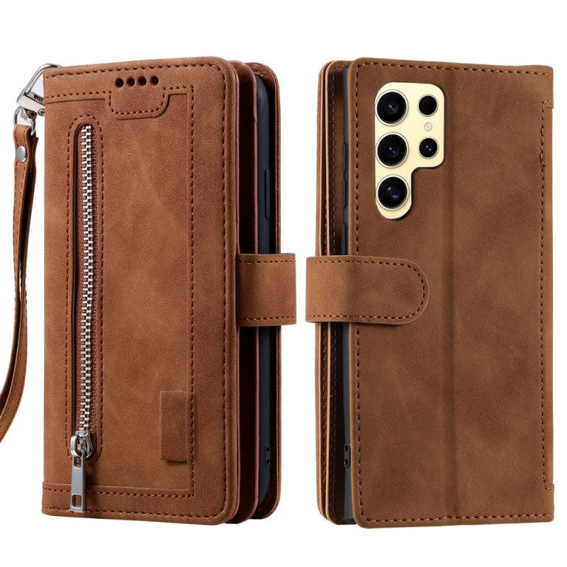 Lederhüllen Für Samsung Galaxy S25 Ultra 5g Reißverschluss-geldbörse