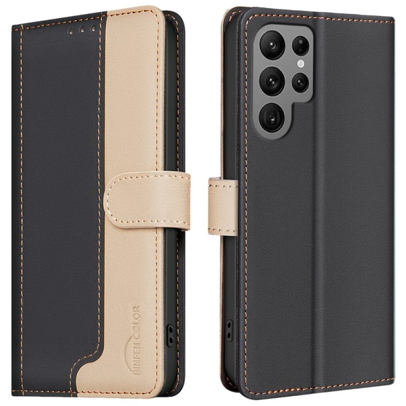 Lederhüllen Für Samsung Galaxy S25 Ultra 5g Zweifarbig Mit Rfid-blockierung Binfen Color