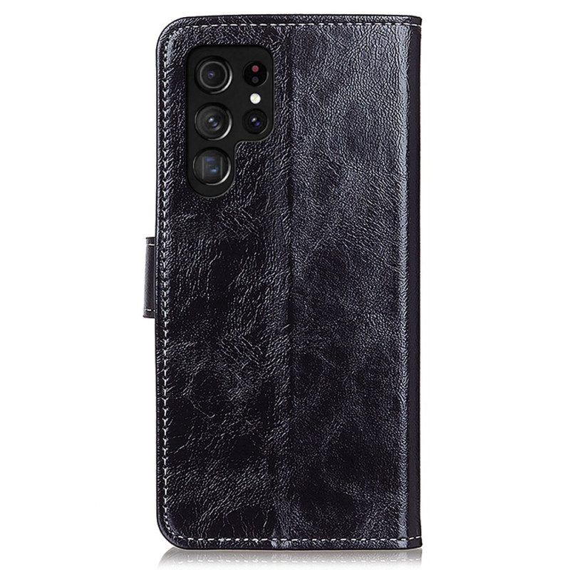 Lederhüllen Samsung Galaxy S25 Ultra 5g Glänzendes Kunstleder