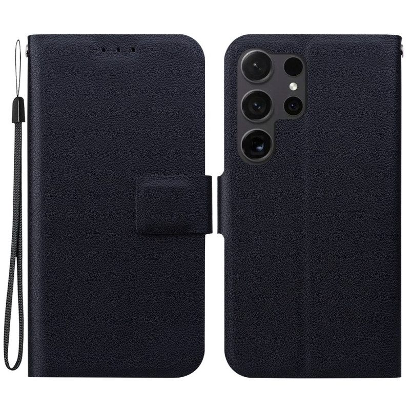 Lederhüllen Samsung Galaxy S25 Ultra 5g Glattlederoptik Mit Riemen