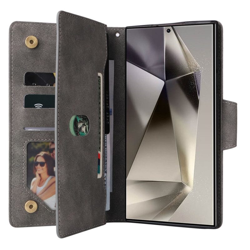 Lederhüllen Samsung Galaxy S25 Ultra 5g Handyhülle Geldbörse In Wildlederoptik Mit Riemen