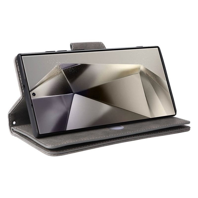 Lederhüllen Samsung Galaxy S25 Ultra 5g Handyhülle Geldbörse In Wildlederoptik Mit Riemen