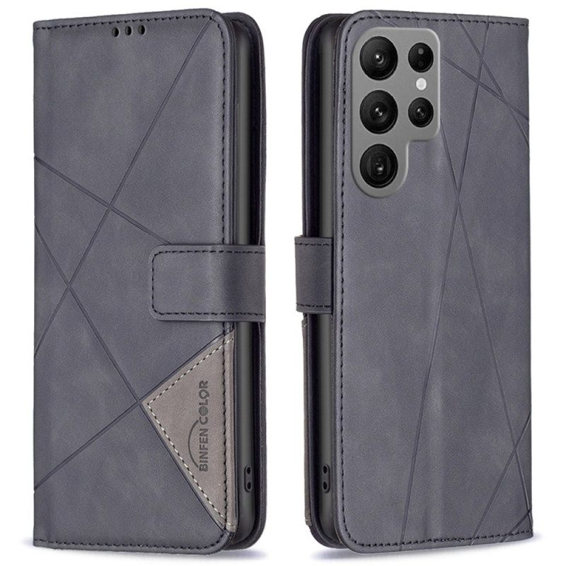 Lederhüllen Samsung Galaxy S25 Ultra 5g Handyhülle Geometrisches Muster Binfen Color