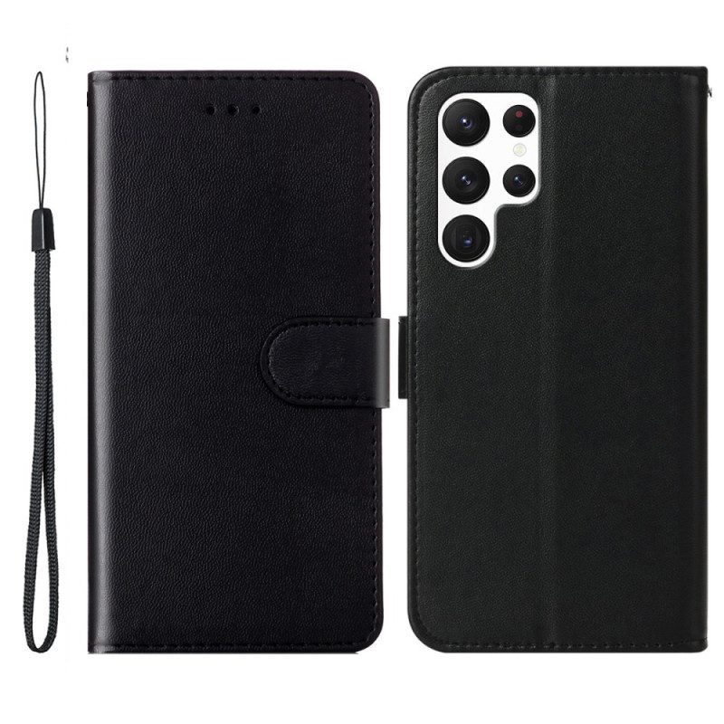 Lederhüllen Samsung Galaxy S25 Ultra 5g Handyhülle Glattes Kunstleder