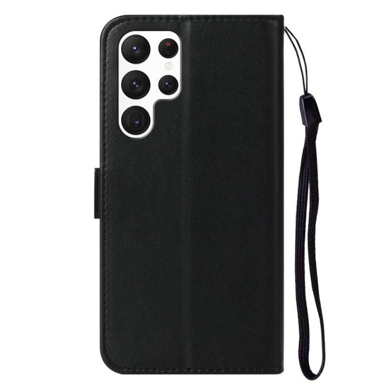 Lederhüllen Samsung Galaxy S25 Ultra 5g Handyhülle Glattes Kunstleder