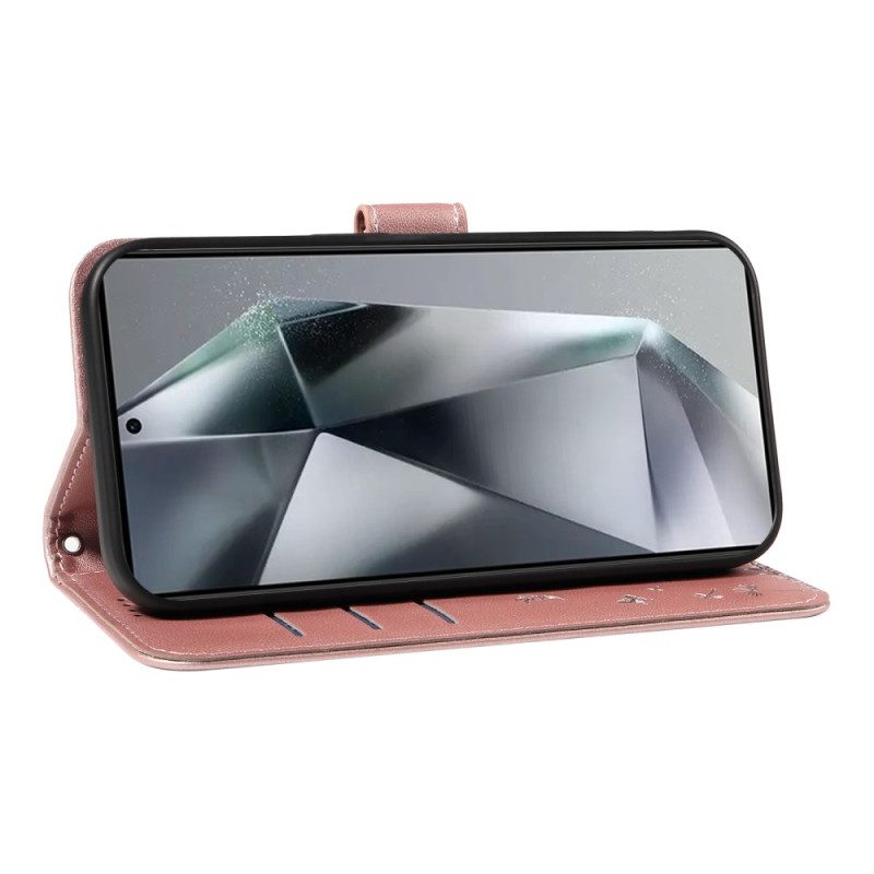 Lederhüllen Samsung Galaxy S25 Ultra 5g Handyhülle Löwenzahn-riemen