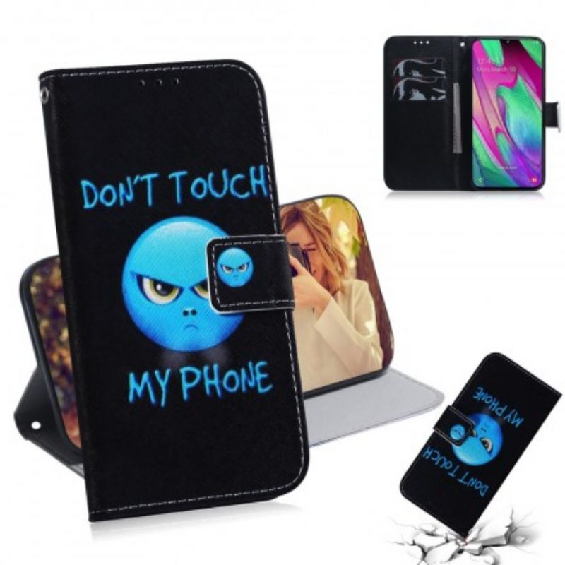 Lederhüllen Für Samsung Galaxy A40 Emoji-telefon