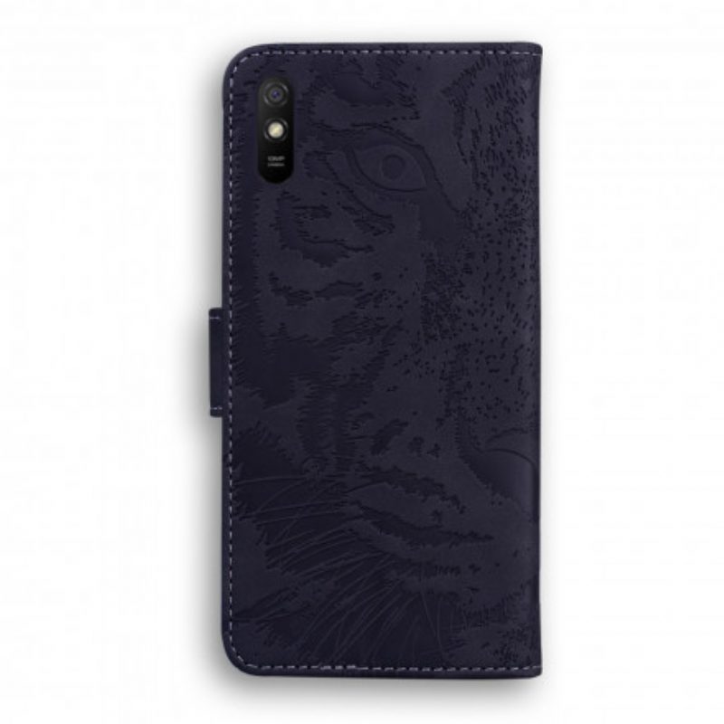 Flip Case Für Xiaomi Redmi 9A Tiger-gesichtsdruck