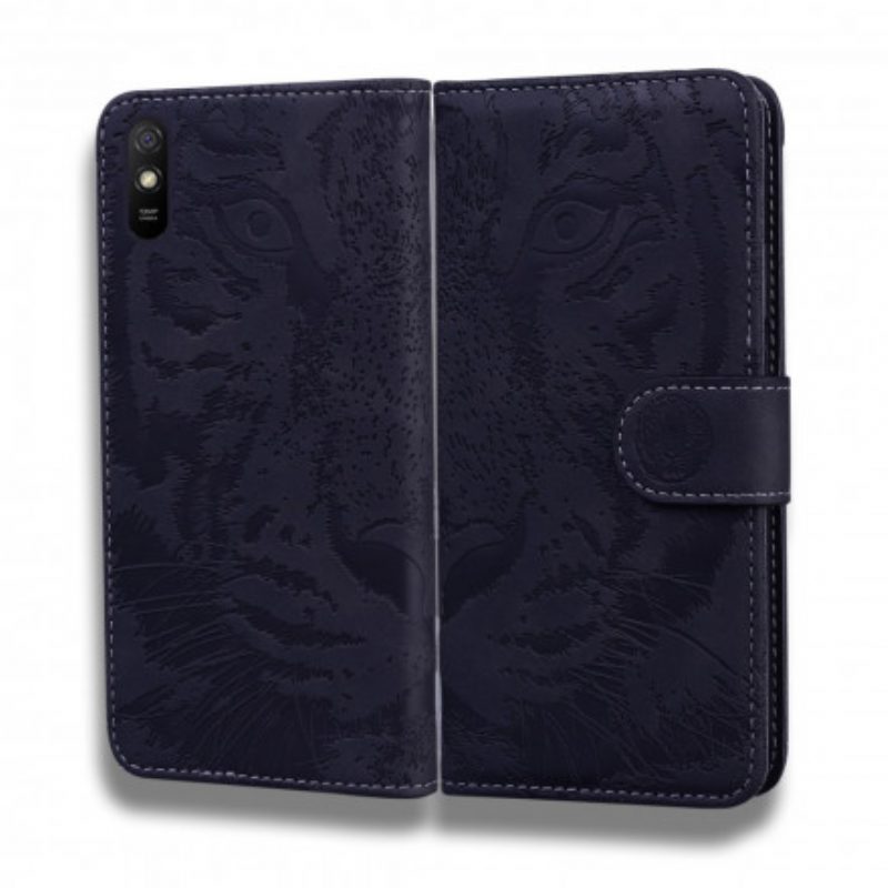 Flip Case Für Xiaomi Redmi 9A Tiger-gesichtsdruck