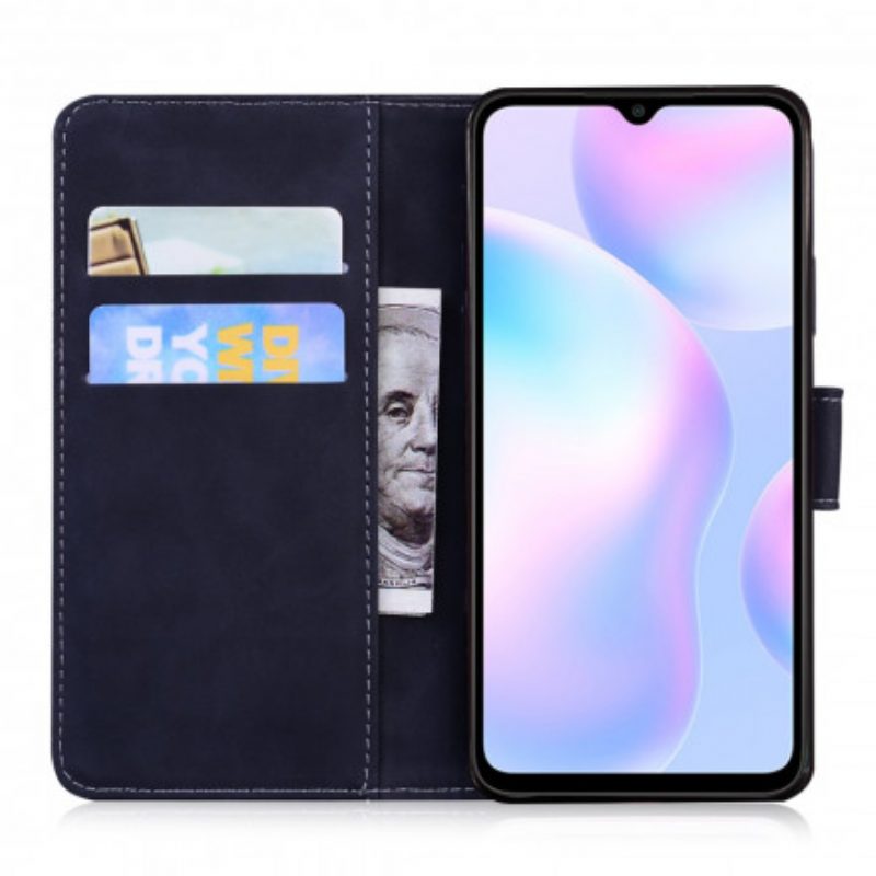 Flip Case Für Xiaomi Redmi 9A Tiger-gesichtsdruck