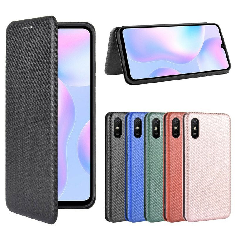 Schutzhülle Für Xiaomi Redmi 9A Flip Case Farbiges Carbon-silikon
