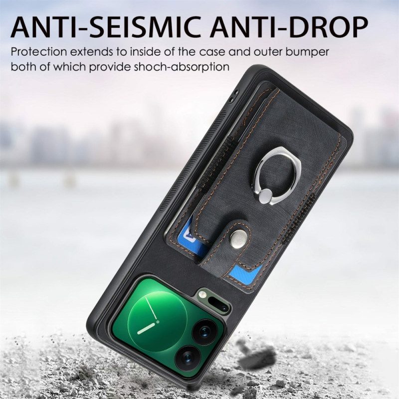 Hülle Für Xiaomi 17 Pro Ständer Und Kartenhalter In Lederoptik