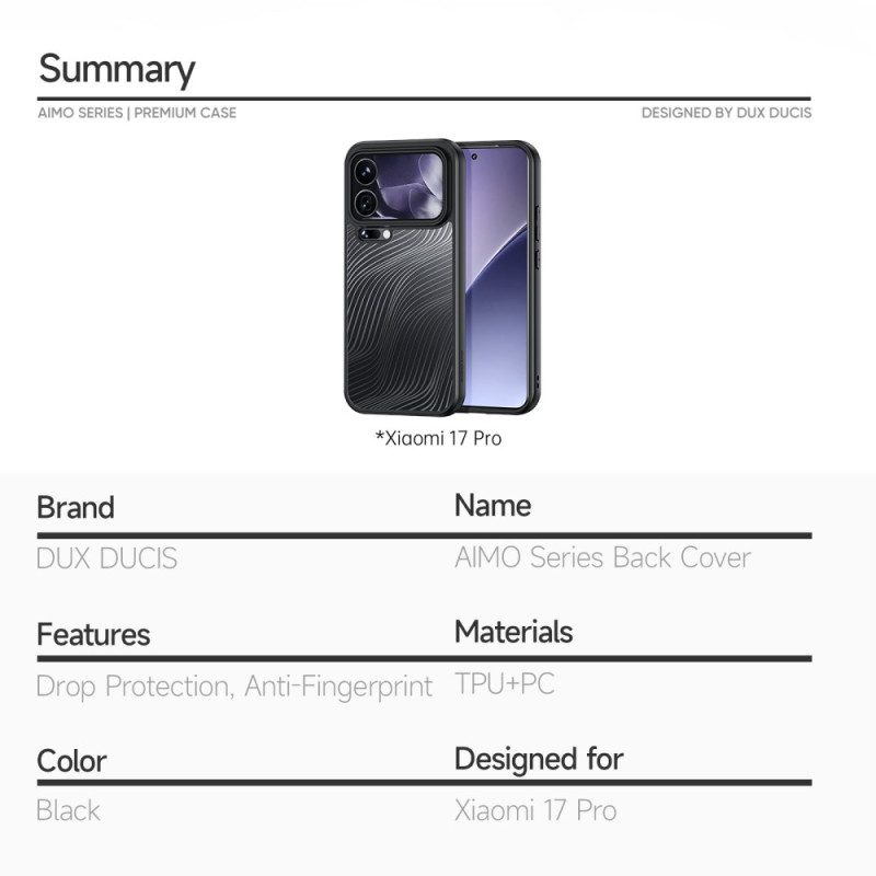 Hülle Xiaomi 17 Pro Aimo-serie Dux Ducis