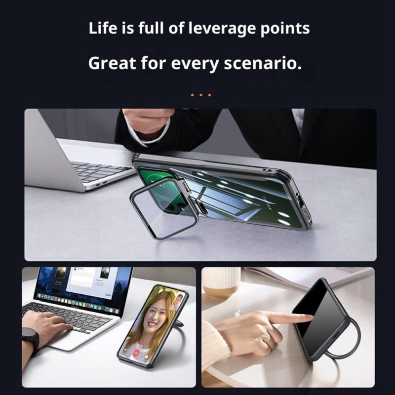 Hülle Xiaomi 17 Pro Transparenter Integrierter Ständer Und Kameraschutz