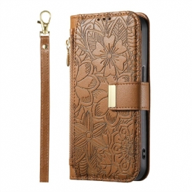 Lederhüllen Für Xiaomi 17 Pro Blumen- Und Blättermuster