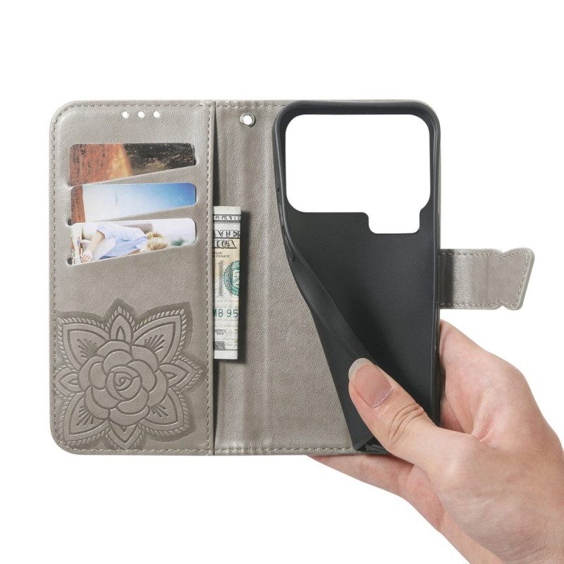 Lederhüllen Xiaomi 17 Pro 3d-schmetterling Und Strasssteine