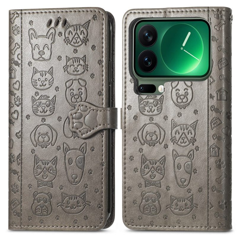 Lederhüllen Xiaomi 17 Pro Animierte Tiere