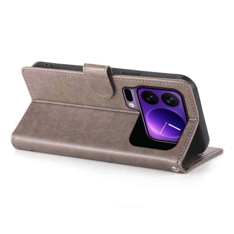 Lederhüllen Xiaomi 17 Pro Handyhülle Blumen-schmetterlingsmuster