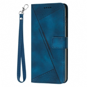 Lederhüllen Xiaomi 17 Pro Handyhülle Dreieckiges Muster Und Riemen